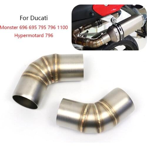 For Ducati Monster 696 1100 695 796 795 Exhaust Pipe Motorcycle Left Right Mid Tube Slip On 51mm Muffler Escape Hypermotard 796