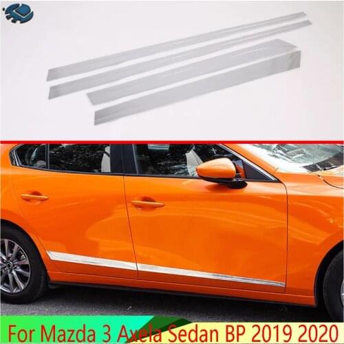 For Mazda 3 Axela Sedan BP 2019 2020 Car Accessories ABS Chrome Side Door Body Molding Moulding Trim