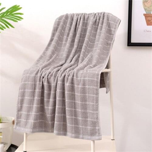 Home Soft Absorbent Plaid Bath Towel light and breathable Non-linting Bathroom Towels 70*140cm Beach Towel Wrap Dress Universal