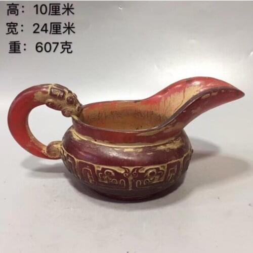 Ancient China Collection Red/blood Amber carving Tea Cup Wine Glass Coffee Mug Water Cups Table ornaments