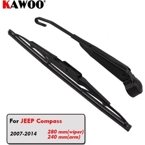 KAWOO Car Rear Wiper Blades Back Window Wipers Arm For JEEP Compass Hatchback (2007-2014) 280mm Auto Windscreen Styling
