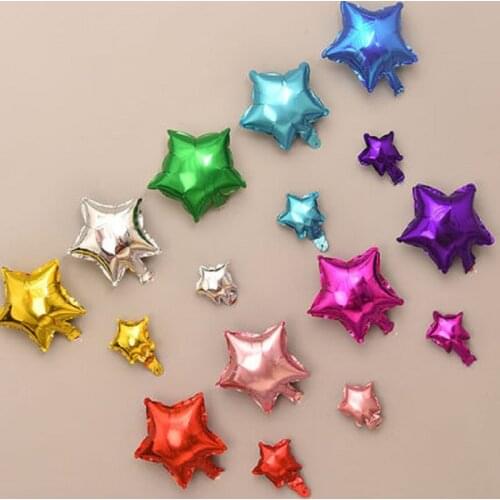 10/20pcs/lot 5/10inch Star Heart Foil Balloons Wedding Birthday Party Backdrop Decor Air Inflatable Globos Child Gift Toy Supply