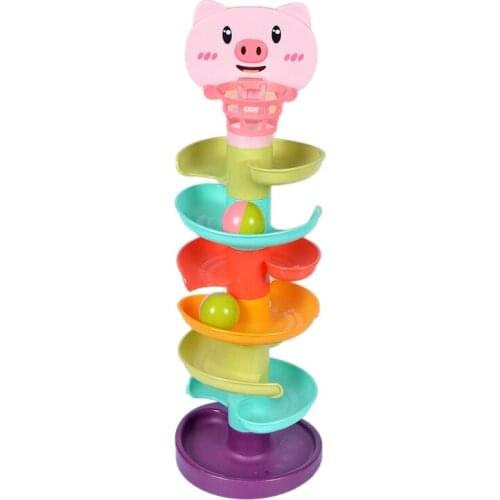 Rolling Balls Game DIY Toy with Swirling Ramps Early Education Baby Toy Rolling Ball Track Slide Ball Tower Kids Toy