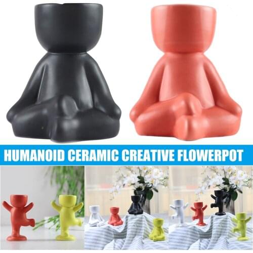 Human Shaped Ceramic Flower Pots Ceramic Crafts Succulent Flowerpot Home Desktop Decorations can CSV