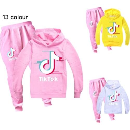 TIK TOK Clothing Sets Children suit Boys Tracksuits Kids princess Sport Suits Hoodies Top +Pants 2pcs Set