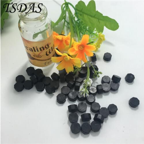Creative Vintage DIY Wax in Bulk Sealing Wax Granule Wax Stamp in Black Color With Glass Bottle Hot Sale