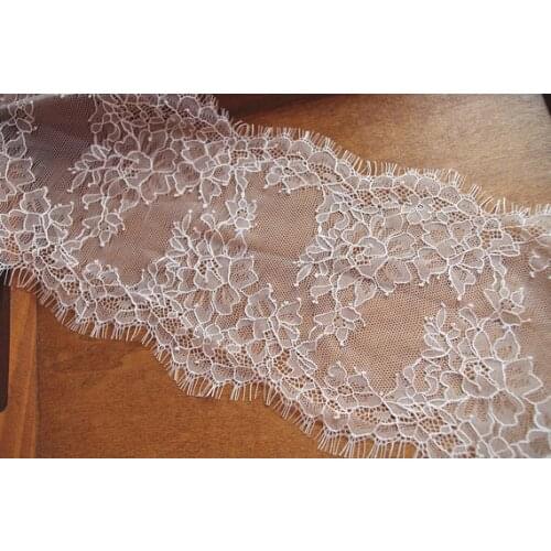 Chantilly Lace Trim With Eyelash Edges Bridal Lace Trim With Retro Floral HL1220