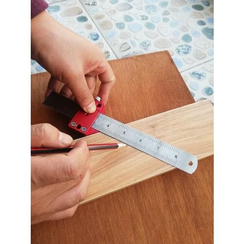 Woodworking scribe ruler,right angle ruler 45 gauge crossed 60 degrees scriber,woodworking tool