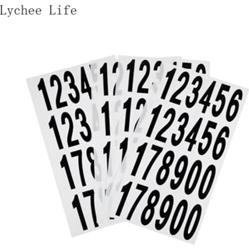 Lychee Life 5Sheets 0 to 9 Number Label Sticker DIY Handmade Scrapbooking Sticker Sticker Album Home Decor