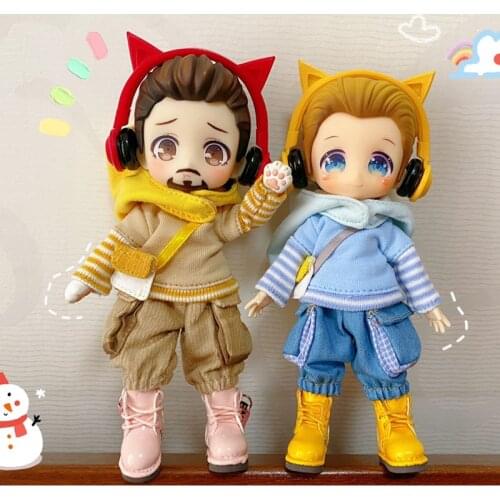 Ob11 baby dress fall suit hoodie hat Molly baby dress circle is 1/12 BJD GSC plain body doll clothes