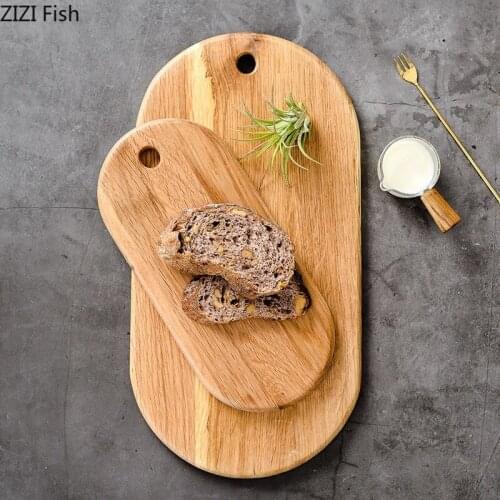 Oval Solid Wood Tray Fruit Dessert Plate Japanese Restaurant Sushi Plate Tableware Home Kitchen Cutting Board Service Tray