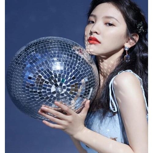 Family Christmas decoration white diameter 20Cm mirror ball reflective ball dj disco ball wedding party glass cake decoration