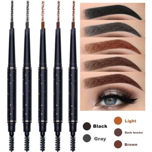 0.33g Eyebrow Pen Remove Easily Double Head Synthetic Eyebrow Pen with Brush for Beauty