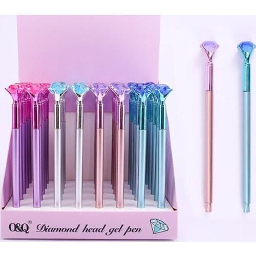 36 pcs/lot Creative Big Diamond Gel Pen Cute 0.5 mm Signaturel Pens School Office writing Supplies Promotional Gift