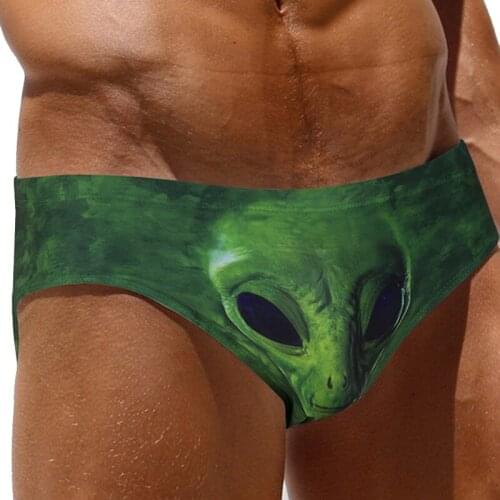 New Creative Mens Swim Briefs Men Sport Beach Running Surfing Swimwear Quick Dry Male Swimming Swimsuits Board Surf Bikini Brief