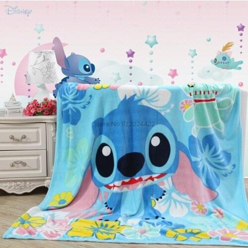 Blue Lilo Stitch Soft Flannel Throw Blanket for Boys Girls Kids Baby Adult 150x200cm McQueen Coral Fleece Blankets Thin Quilts