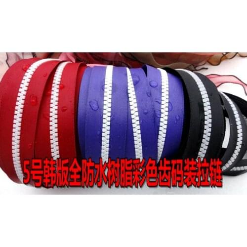 5# waterproof zipper resin zipper for ski suit snowsuit bags coat tent 200cm/lot with 2pcs slider free shipping