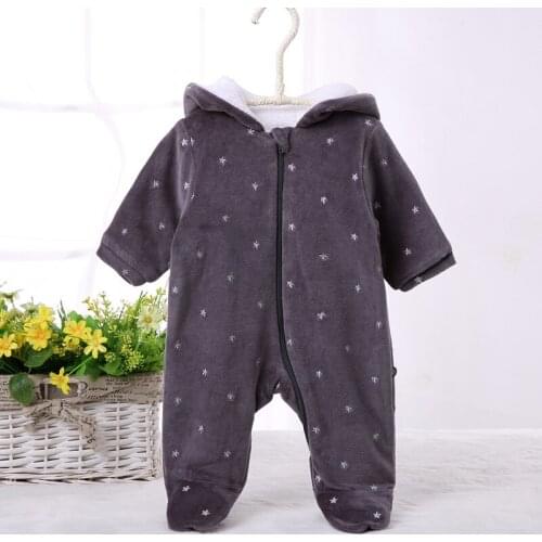 Newborn Baby Winter Thick Warm Clothes Hooded outfit Romper Unisex Boy&Girl Kids Rompers velvet Jumpsuit 0 3 6 9 12 18Month