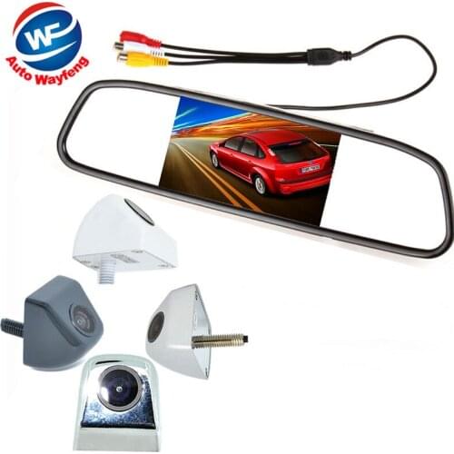 2 in 1 CCD CCD backup reversing Camera + 5" CCD 800*480 Car Mirror Monitor , rear view mirror monitor car parking camera