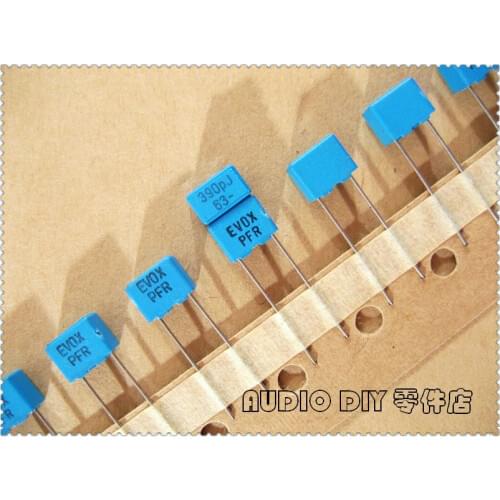 20pcs/100pcs EVOX PFR Series 390pF 63V 63V390pF 5% MKP Film Capacitor 0.39nF 391 63V391