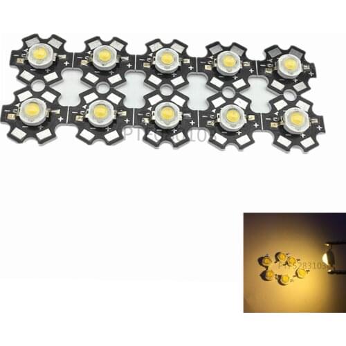 20pcs 50pcs 100pcs 1w 3w high power Warm White 3000-3500k LED Bulb Light Lamp With 20mm star pcb