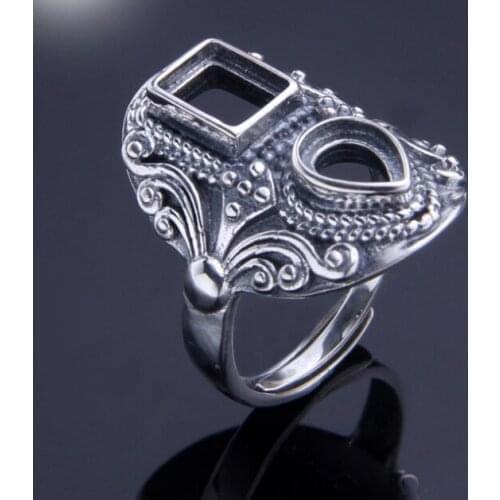 5.8*7.4mm 925 STERLING SILVER mens Semi Mount Bases Blanks base blank Pad VINTAGE rings ring Setting set jewelry gift diy A2090