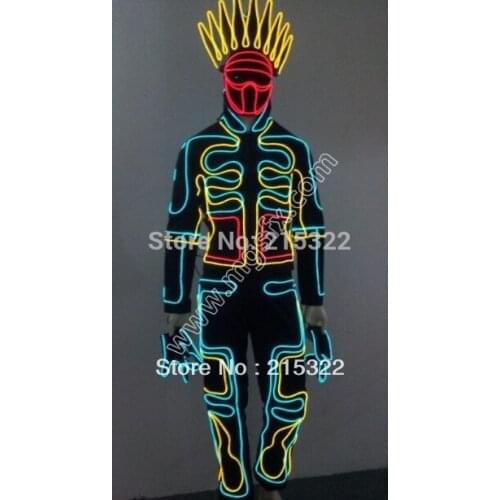 Free shipping Tron light suit / LED tron suit / LED dance Clothing./ Neon EL Wire performance suit