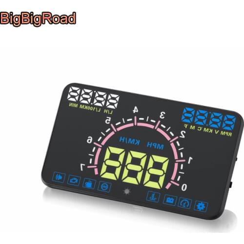 BigBigRoad Car HUD Head Up Display Windscreen Projector OBD2 EUOBD For Audi A6 C4 C5 C6 C7 S3 S4 S5 S6 RS3 RS4 RS5 RS6 RS7