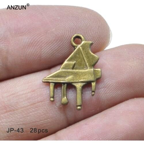 28pcs 20x15mm Antique Bronze Piano Pendant DIY Jewelry Pendant Metal Charms Piano Pendant JP-43