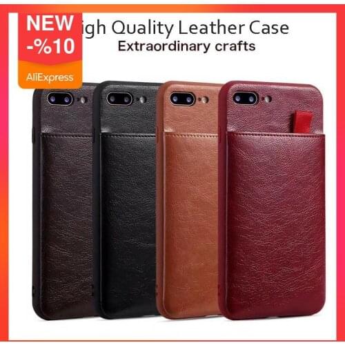 Card Wallet Leather Case For Iphone7 Plus Case Xs Max Xs Xr Classic Card Slot Pull Pouch Cover For Iphone X 8 6s Silicone Frame