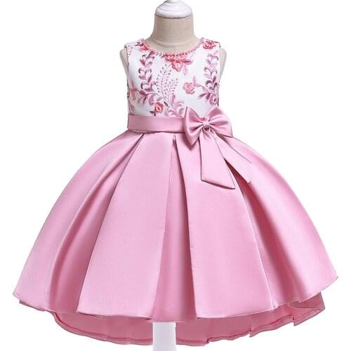 Kids Dresses For Girls Sleeveless Printing Pattern Princess Dress Flower Girl Wedding Dress Children Birthday Dress Girl Clothes