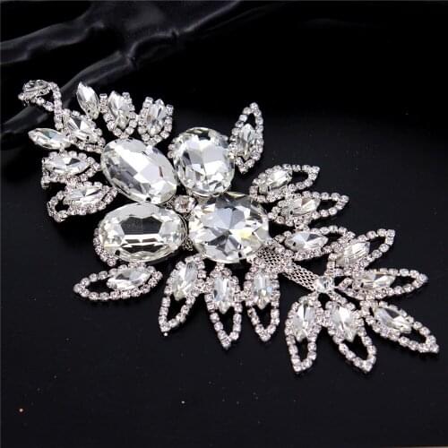 DIY Sew On Rhinestone Appliques Bridal Accessories Silver Rhinestone Appliques For Wedding Belt Shoes Jacket Jewelry