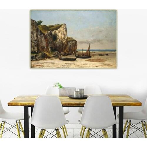 Citon Gustave Courbet《Beach in Normandy》Canvas Art Oil Painting Artwork Poster Picture Backdrop Wall Decor Home Decoration