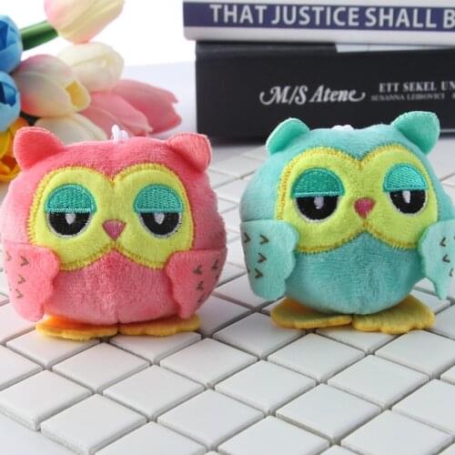 Sweet 2 Colors - OWL 9CM Keychain Toys, Plush Stuffed Animal Owl TOY , Small Pendant Dolls , Wedding Party Gift Plush Toys