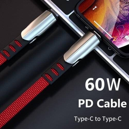 YKSKR 1M PD 60W Cable USB C to USB Type-C QC 3.0 4.0 Fast Charging Data Cable for iPad Pro Xiaomi Mix 3 4 Macbook Air Huawei P20