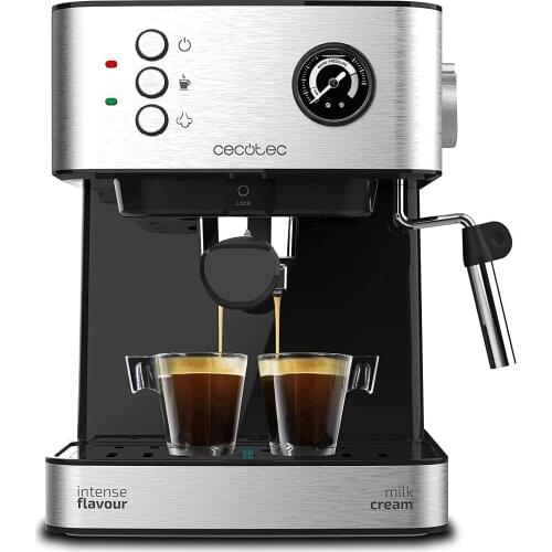 Cafetera Express Cecotec Power Espresso 20 PROFESSIONAL, Presión 20 Bares, Manómetro, Doble Salida, cafetera expreso cafetera