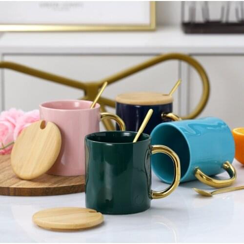 Mug Nordic ins ceramic cup with lid lovers water cup simple girl heart large capacity milk coffee cup