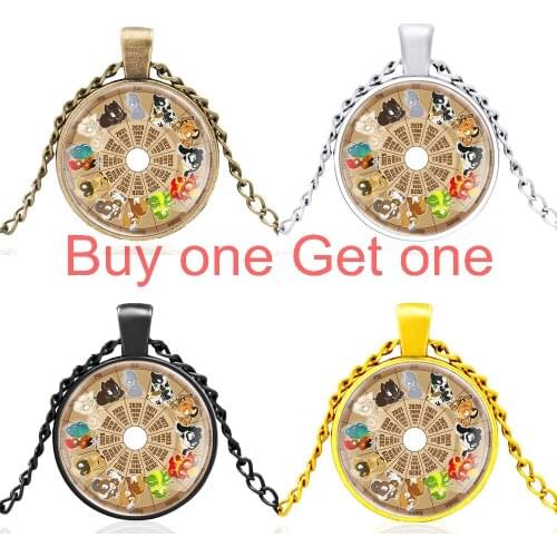 Classic Zodiac Design Glass Dome Pendant Necklace Men Women Unique Jewelry Accessories Gifts