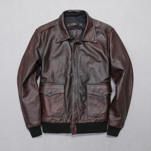 TOP 2019 New arrival Men Genuine Leather Jacket Casual Cow Skin Jackets Cheap Sale Russia Free Shipping