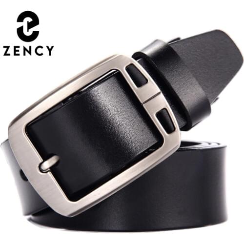 Zency Soft Cowhide Leather Waist Belt All-Match Business Daily Casual Mens Waistband New Fashion Classic Vintage Belt Cinturone