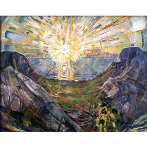 Wall art abstract paintings Landscape The Sun Hand painted modern artwork on Canvas High quality Home decor Gift