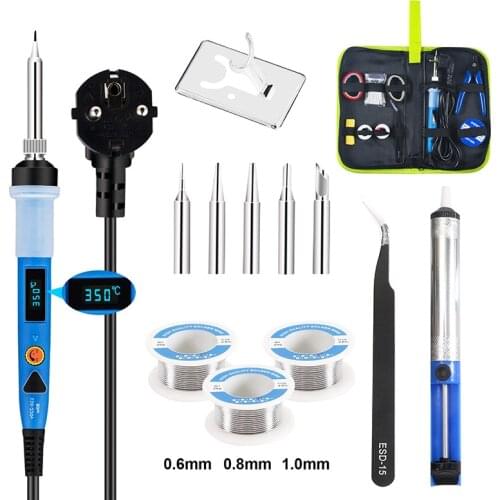 New 80W Digital Electric Soldering Iron Kit Set Temperature Adjustable 220V 110V Welding Tool Heater Soldering Tips