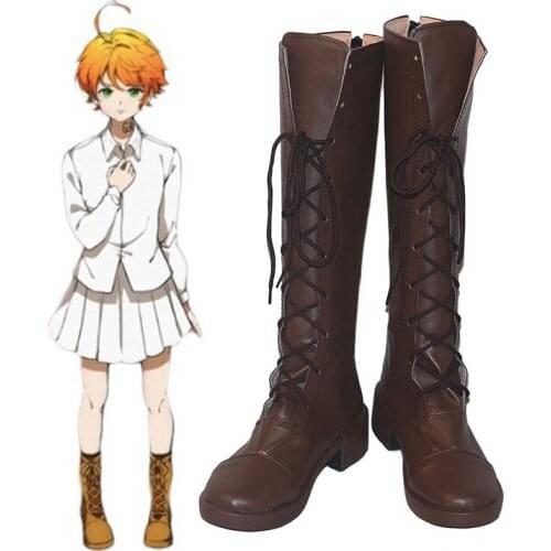 Anime The Promised Neverland Cosplay Shoes Emma Cosplay Shoes Boots Halloween Carnival Party Yakusoku no Neverland Cosplay Shoes