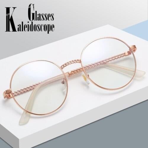 Transparent Round Glasses Frames Women Men Anti Blue Ray Eyeglasses Retro Ladies Clear Lens Spectacles Metal Hollow Eyewear
