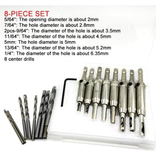 2/2.8/3.5/4.5/5/5.2/6.35mm HSS self-centering hinge woodworking positioning puncher door and window hinges, hinge opening tool