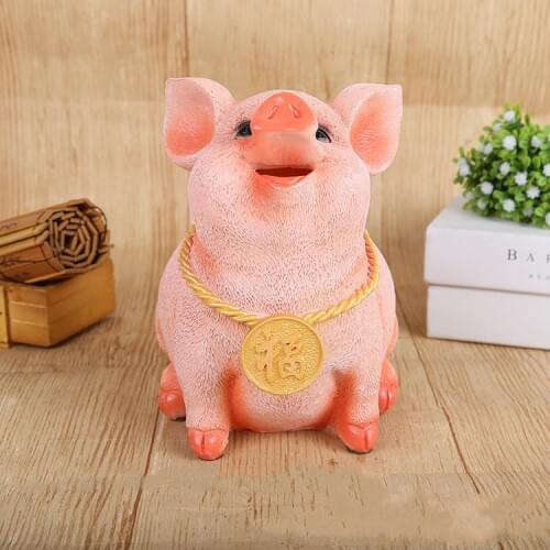 Resin Crafts Crafts piggy banks piggy bank pig large piggy bank saving box money box piggy eats coin wedding money box
