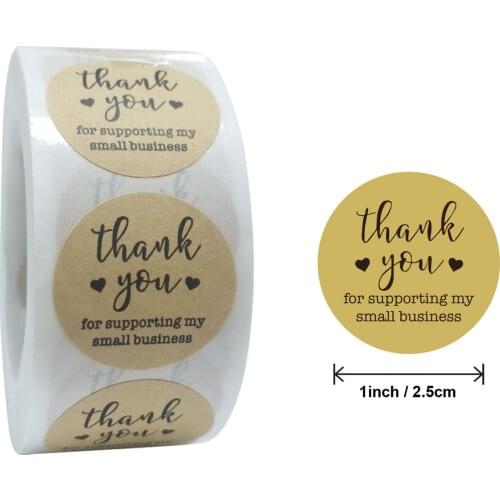 Qiduo 500pcs Kraft Cute Handmade Stationery Sticker Paper Scrapbooking For Package Seal Labels Sticker my business sticker