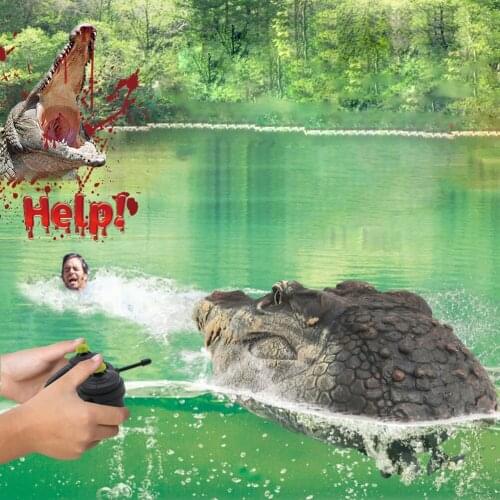 RC Crocodile Head 2.4G Remote Control RC Boat Joke Prank Maker Fun Novelty Simulation Spoof Toy For Party Halloween Decoration