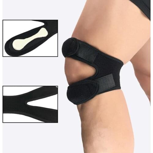 Adjustable Knee Brace Patella Belt Sports Shock Absorption Compression Riding Fitness Protective Pads