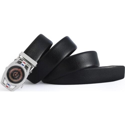 Ceinture Homme High Quality Exquisite Smooth Belt Man Luxury Clock Brand Silver Metal Buckle PU Strap Mens Leather Belt 125cm